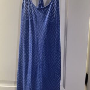 Blue Chevron Pattern Dress